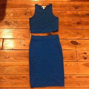 Forever 21 colbalt blue two piece dress/outfit
